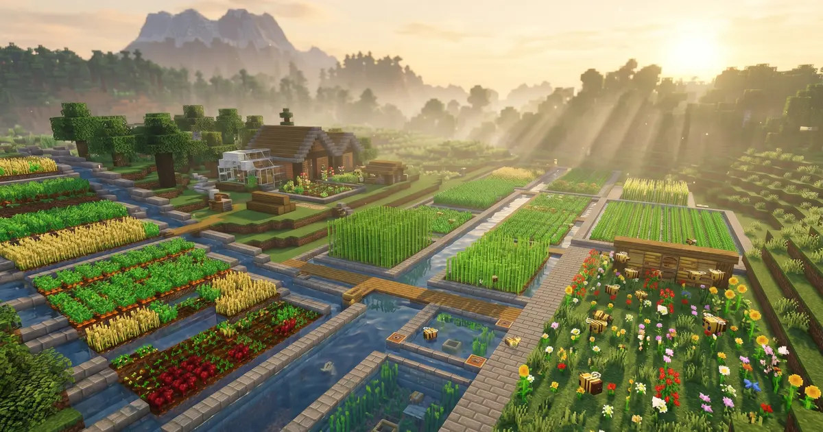 Ekologiczne farmy Minecraft: odnawialne zasoby 2026