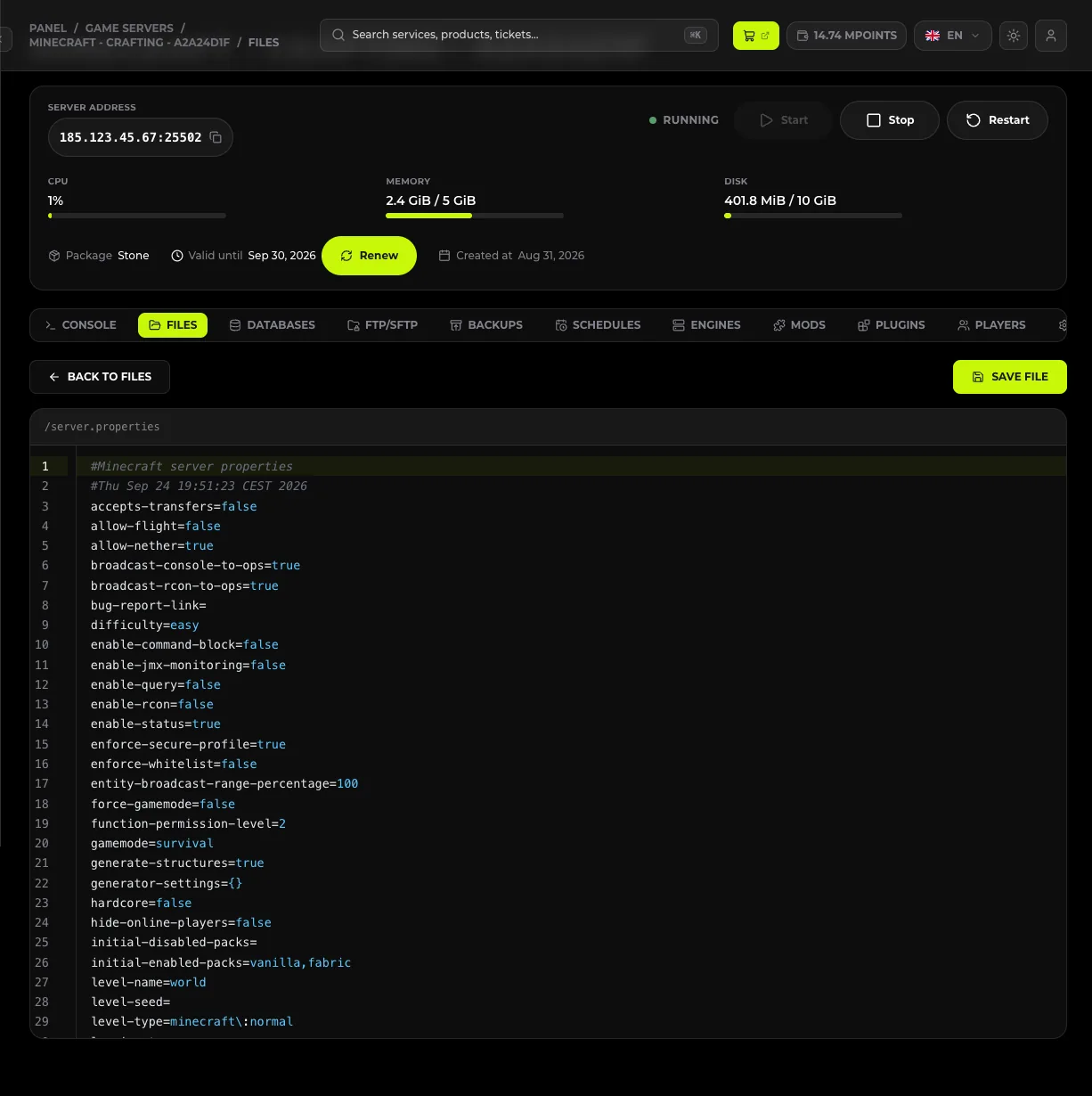 Edytor pliku inline w FILES - zapis przez SAVE FILE